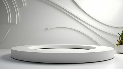 Wall Mural - podium and white background for product presentation,generated by ai