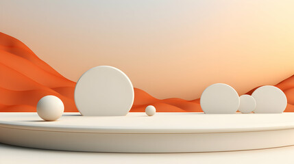 Wall Mural - podium and white background for product presentation,generated by ai