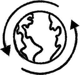 Poster - ecology, earth day, recycle, earth icon grunge style vector