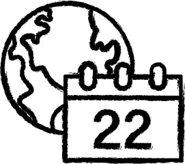 Poster - ecology, earth day, earth, calendar icon grunge style vector