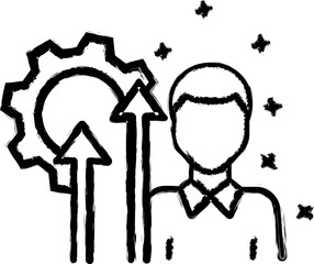 Poster - Job promotion worker user icon grunge style vector