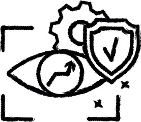 Poster - Vision shield view icon grunge style vector