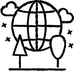 Poster - Global trees pines icon grunge style vector