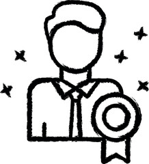 Poster - Award man business icon grunge style vector