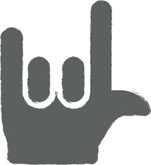 Poster - Music festival, hand, sign, rock icon grunge style vector