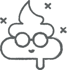 Poster - shit sunglasses outline icon grunge style vector
