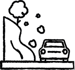 Poster - Landslip, car icon grunge style vector