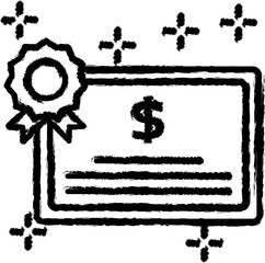 Poster - Scholarship certificate order donation dollar icon grunge style vector