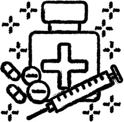 Poster - Medicine syringe icon grunge style vector