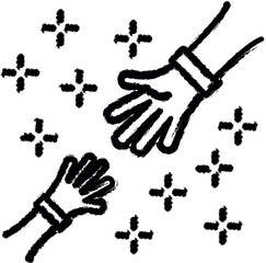 Wall Mural - Help hands icon grunge style vector