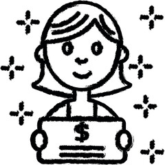 Poster - Donation dollar woman certificate icon grunge style vector