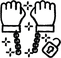 Poster - Amnesty hands chains lock icon grunge style vector
