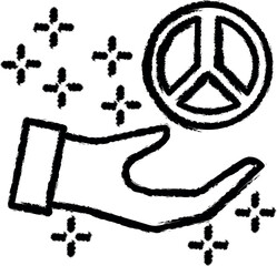 Poster - Peace symbol hand icon grunge style vector