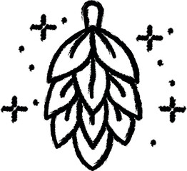 Poster - hop, plant icon grunge style vector