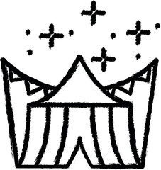 Poster - Tent, festival icon grunge style vector