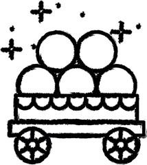 Poster - Carriage, transport icon grunge style vector