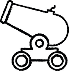 Poster - Cannon, pirate icon grunge style vector