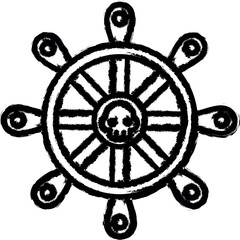 Poster - Rudder, pirate icon grunge style vector