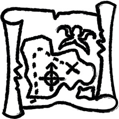 Poster - Treasure map, pirate icon grunge style vector