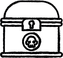 Poster - Treasure chest, pirate icon grunge style vector