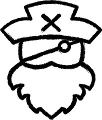 Poster - Beard, pirate icon grunge style vector