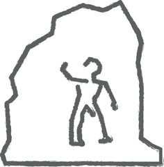 Poster - prehistoric cave painting icon grunge style vector