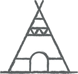 Poster - prehistoric teepee icon grunge style vector