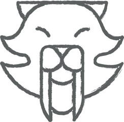 Poster - prehistoric saber toothed icon grunge style vector