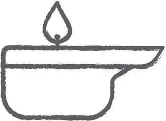 Poster - Prehistoric oil lamp icon grunge style vector