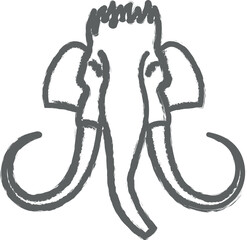 Poster - Prehistoric mammoth icon grunge style vector