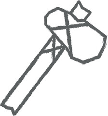 Poster - Prehistoric axe icon grunge style vector