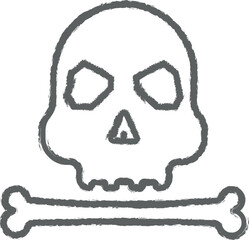 Poster - Prehistoric human skull icon grunge style vector