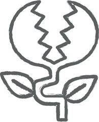 Poster - prehistoric carnivorous plant icon grunge style vector