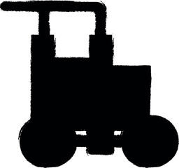 Poster - colored carriage production icon grunge style vector