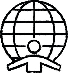 Poster - globe, website icon grunge style vector