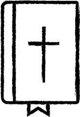 Poster - Bible outline icon grunge style vector