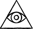 eye in the pyramid outline icon grunge style vector