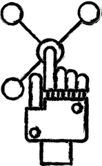 Poster - Robotic technology click chip icon grunge style vector