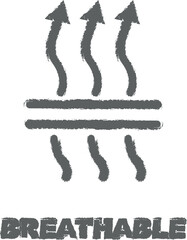 Poster - Breathable icon grunge style vector