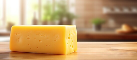 Poster - Organic cheddar on a board copy space image