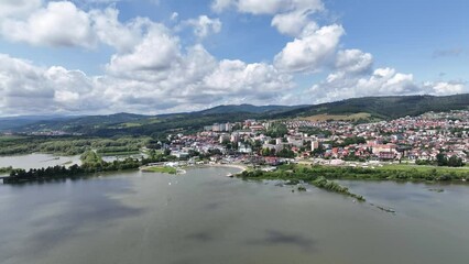 Wall Mural - Aerial view of the recreational zone in the town of Namestovo in Slovakia