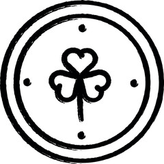 Poster - Coin, clover icon grunge style vector