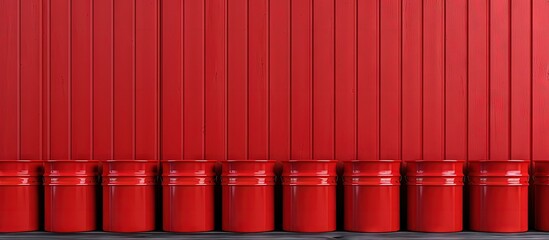 Poster - Photo of crimson exposed bins in a line copy space image