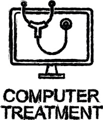 Poster - computer treatment outline icon grunge style vector