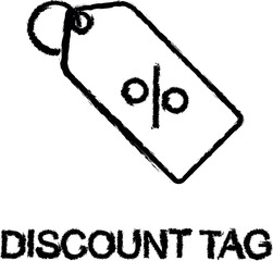 Poster - discount tag outline icon grunge style vector