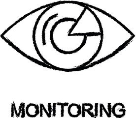 Poster - eye monitoring outline icon grunge style vector