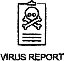 Poster - virus report outline icon grunge style vector