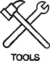 Poster - tools sign outline icon grunge style vector