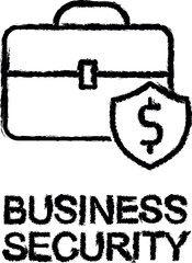 Poster - business security outline icon grunge style vector