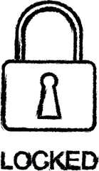 Poster - locked outline icon grunge style vector
